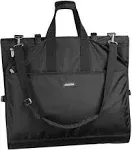 WallyBags 66" Premium Tri-Fold Carry On Destination Wedding Gown Travel Bag with Pockets - Black