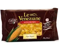 Le Veneziane Gluten Free Pasta Noodles ~ Pipe Rigate Noodles ~ Corn Pasta ~ 2 Count (8.8 Oz.) Bonus Measuring Spoon Included