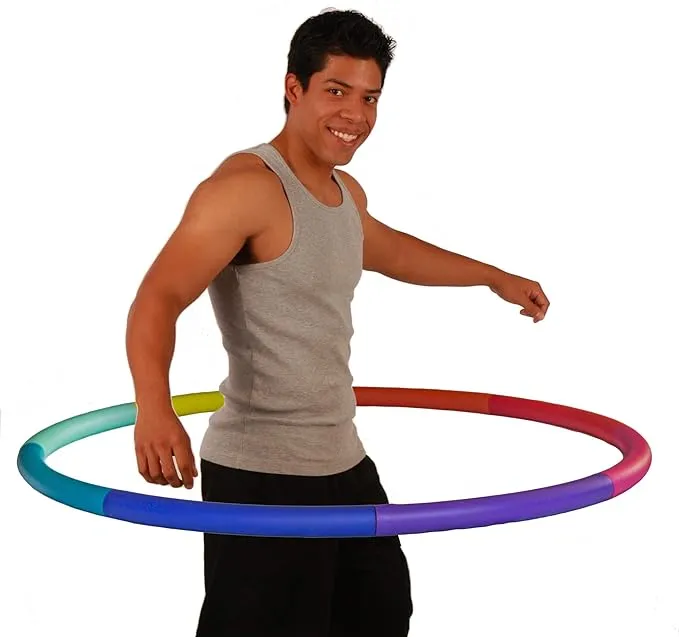 Weighted Hula Hoop, Trim Hoop 3B (3 lb)/4B (4 lb) - Large, Weight Loss Fitness Sports Hoop with No Wavy Ridges (Rainbow Colors)