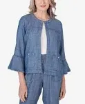 Alfred Dunner Women's Blue Bayou Chambray Jacket