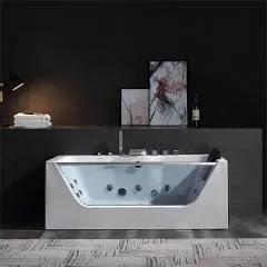 Empava 59 in. Whirlpool Rectangular Bathtub - EMPV-59JT408LED