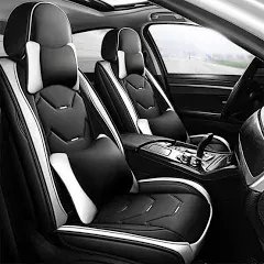 OTOEZ Universal Car Seat Covers Leather Front Back 5 Seats Full Set Automotive Seat Protector Replacement Fit Most Honda Toyota Chevy Ford Nissan Vehicles, Trucks, SUVs