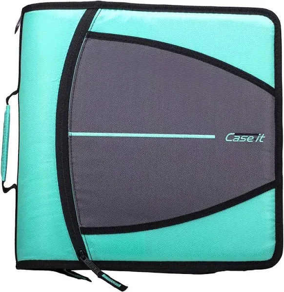 Case-it Mighty Zip Tab Zipper Binder 3&#034; O-Ring with 5-Color tabs Expanding🔥