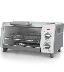 NEW Black and Decker Toaster Oven With Air Fry, 4-Slice, Gray -TO1785SG