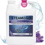 Steam & Go Demineralized Water for Steam Cleaner, PVC Free Floor Cleaner Liquid Compatible with Any Mop Steamer, Ready