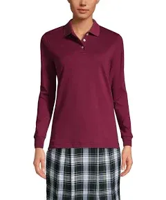 School Uniform Women's Long Sleeve Interlock Polo Shirt