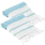 Glamburg Peshtemal Turkish Towel - Beach Towels Oversized 36x71 Set of 2, Cotton Beach Towels for Adults, Soft Durable Absorbent Extra Large Bath