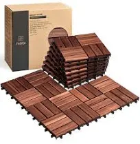 FFD Pack of 10 Acacia Wood Interlocking Deck Tiles