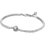 Pandora Sterling Silver Sparkling Halo Tennis Bracelet