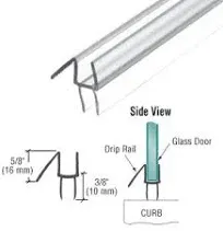 CRL Co-Extruded Clear Bottom Wipe with Drip Rail for 3/8" Glass - 95 in long