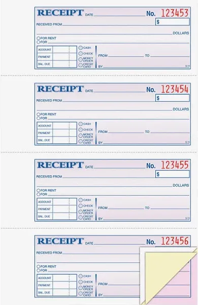 Adams Money and Rent Receipt Book