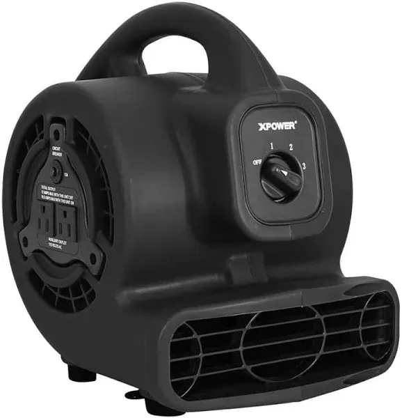 600 CFM 3-Speed Multi-Purpose Mini Mighty Air Mover Utility Blower Fan with