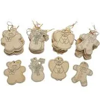 S&S Worldwide Wooden Christmas Ornaments 48/Pack