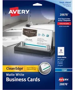 Avery Clean Edge Business Cards, True Print Matte, Two-Sided Printing, 2" x 3-1/2", 90 Cards (28878)