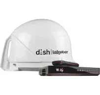 KING DT4450 DISH Tailgater Bundle - Portable/Roof Mountable Satellite TV Antenna and DISH Wally HD Receiver , White , Western & Eastern Arc Satellites