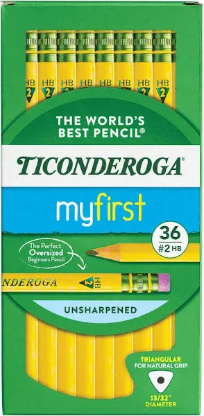 Ticonderoga My First Tri-Write No. 2 Pencils