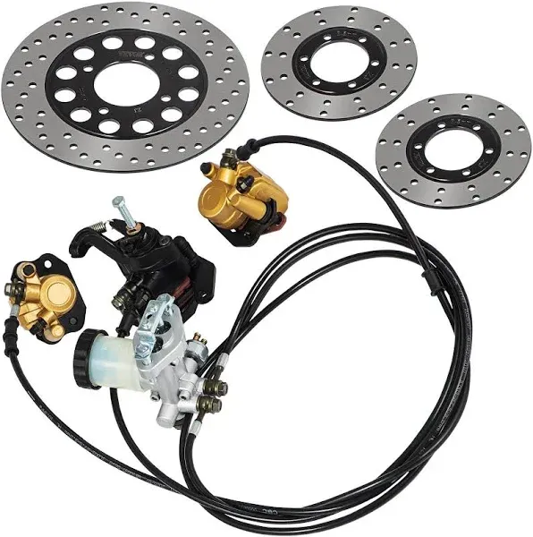 Vevor Go Kart Brake Master Cylinder Kit Go Kart Hydraulic Brake Kit Universal Go Karts Brake Kit Kandi Complete Including Master Cylinder, Hose, Caliper, Pad for 150cc : Automotive