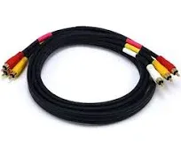 Monoprice Triple RCA Stereo Video Dubbing Composite Cable