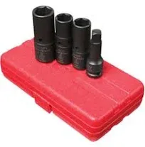 SUNEX TOOLS 2724 1/2-Inch Drive Deep Thin Wall Flip Socket Set, 4-Piece