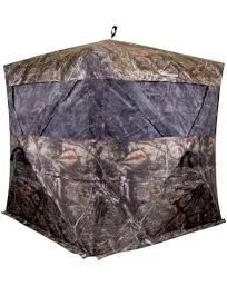 Ameristep Pro Series Extreme View Hub Blind | 3-Person Hunting Blind in Mossy Oak Country DNA Camo