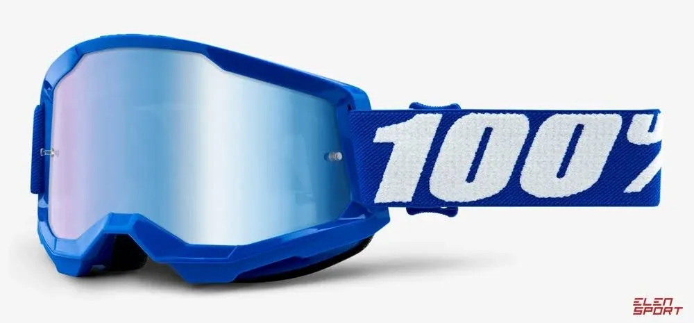 100% Strata 2 Blue Mirror Lens Goggles