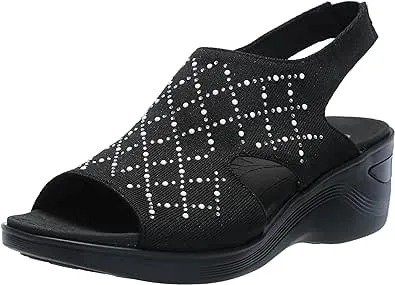 BZees Women's Destiny Bright Slingback Casual Sandal Heeled