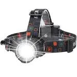 BORUiT RJ-2166 1000 Lumens LED Headlamp with White Light,3 Modes Adjustable Headlight Flashlight,Ipx4 Waterproof Head Torch Perfect for Running, Campi