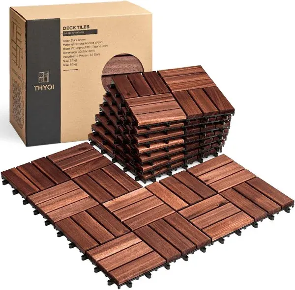 THYOI 10 Pcs Interlocking Deck Tiles