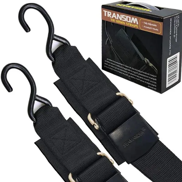 2PK Transom Tie Down Straps for Boating Safety, Jetski &amp; PWC Trailer,UV 2x48&#034;