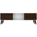 Manhattan Comfort Doyers 62.20 TV Stand White and Nut Brown