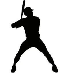 SP12492 Baseball Bat Batter Hitter Silhouette Cardboard Cutout Standee Stand