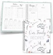 Blank Recipe Book To Write In Your Own Recipes - Family Cook Book Journal Notebook With Recipe Templates To Create A Personalized Cookbook - Table of Contents, Conversions & Thick Empty Pages - Beige