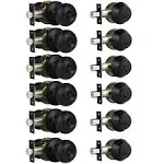 home improvement direct 6 Pack Keyed Alike Entry Door Knobs and Single Cylinder Deadbolt Lock Combo Set Security for Entrance and Front Door with Classic Matte Black Finish