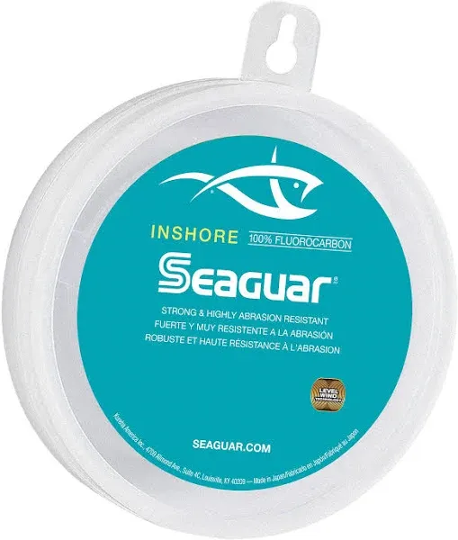 Seaguar Inshore Fluorocarbon Fishing Leader – Strong and Highly Abrasion Resistant, Excellent Impact and Knot Strength, Fast Sinking and Virtually Invisible Underwater, 100 Yard Spool