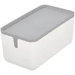 iDesign Cade BPA-Free Plastic Toilet Paper Storage Bin with Lid - 11.88" x 6.38" x 5.75", Gray