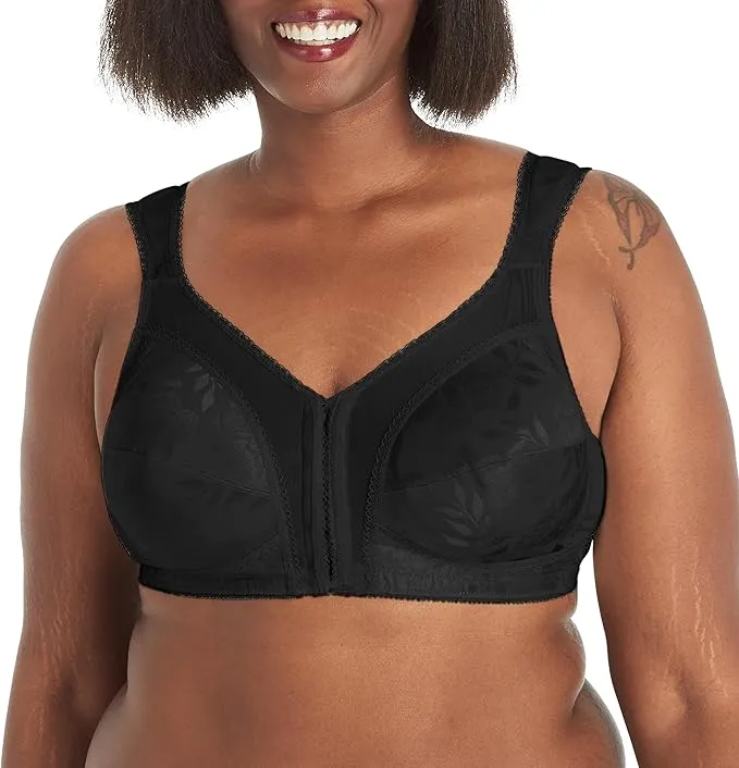 Playtex Women's 18 Hour 4695 Front-Close Wireless Bra with Flex Back, Full Coverage Bra, Cushioned Straps