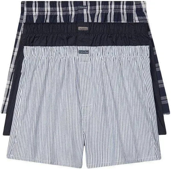 Calvin Klein Men's Underwear Cotton Classics 3-Pack Woven Boxer