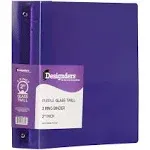 JAM PAPER Plastic 2 inch Binder - Purple 3 Ring Binder - Sold Individually