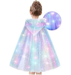 Princess Dresses for Girls Costume Toys Light UP Cape for Kids Adult Halloween Clothes for Little Girls Dress Up Gifts for 3 4 5 7 9 6 8 10 Year Old