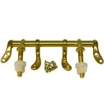 LASCO 14-1053 Toilet Seat Hinge Polished Brass Metal with Bolts and Nuts