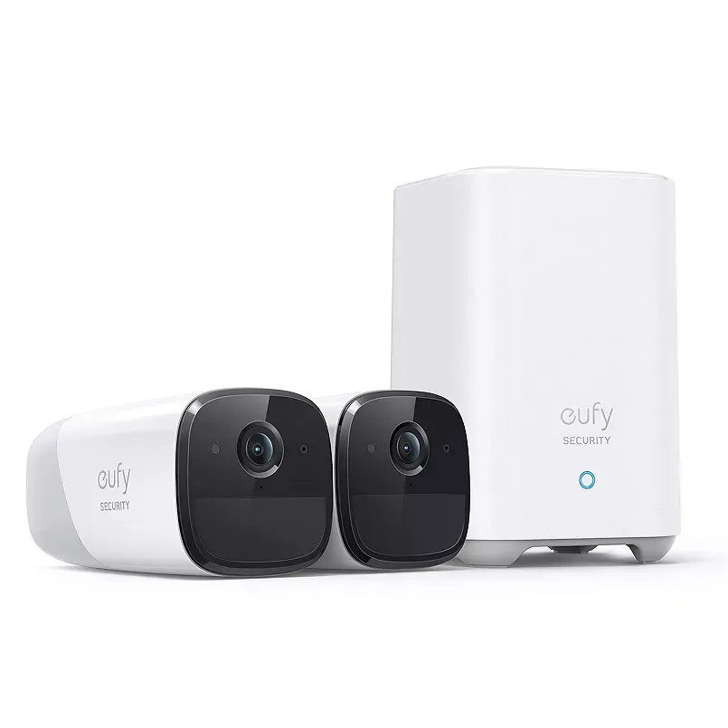 Eufy Security - eufyCam 2 Pro 2-Camera Indoor/Outdoor Wireless 2K 16G Home Security System - White