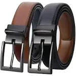 Lavemi Mens Belt Reversible 100% Italian Leather Dress Casual,One Reverse for 2 Colors,Trim to Fit