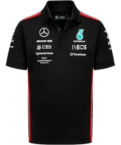 Mercedes AMG Petronas F1 Team Polo Shirt White Men&#039;s 2023 Free UK Shipping