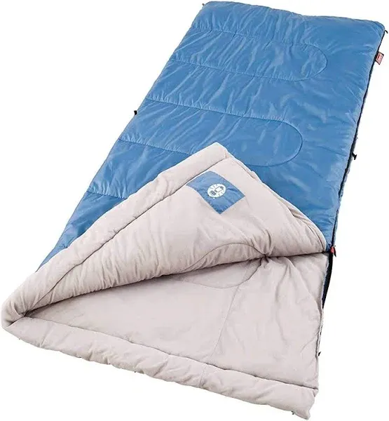 40-Degree Cool Weather Rectangular Adult Sleeping Bag, Blue, 33&#034;x75&#034;