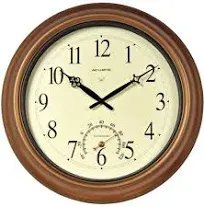 Brown Abs Plastic Frame,18 in Round Arabic Wall Clock,2041002956