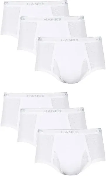 Men's Big & Tall White Briefs, 6 Pack