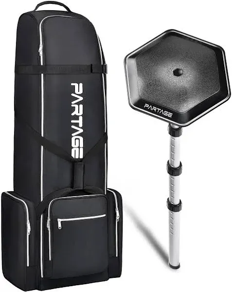 Partage Golf Travel Bag with Wheels,Golf Travel Case for Airlines -Black