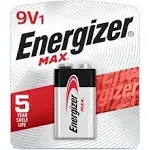 Energizer Max Alkaline 9 Volt Batteries, 1 Pack - 522BP