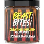 Beast Bites - Creatine Infused Gummies Sour Peach Rings