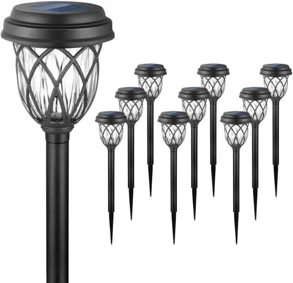 Solar Lights Outdoor Garden Pathway Solar Powered Yard Lights 10-Pack